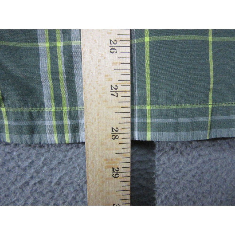 Patagonia Shirt Mens Medium Green Grey Plaid Outdoor Hiking Wicking Short Sleeve - Picture 12 of 13